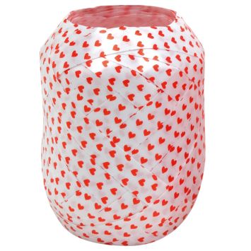 Œuf Bolduc métallisé avec cœurs rouges - 10 mm x 20 m