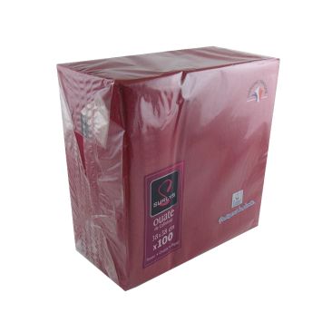 100 Serviettes Ouate de Cellulose Bordeaux