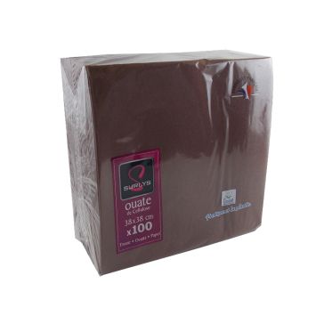 100 Serviettes Ouate de Cellulose Chocolat
