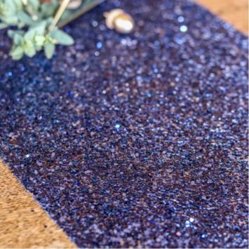 Chemin de Table à Paillettes - Coquettes - Bleu Nuit