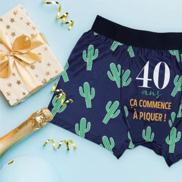 Boxer humoristique - 40 ans - Taille L