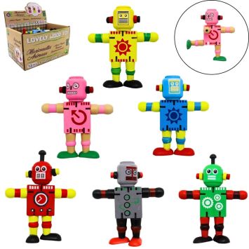 Jeu en bois - Robot articulé - 12 cm - Modèle Aléatoire