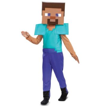Un superbe déguisement de Steve du jeu vidéo Minecraft pour votre enfant | jourdefete.com