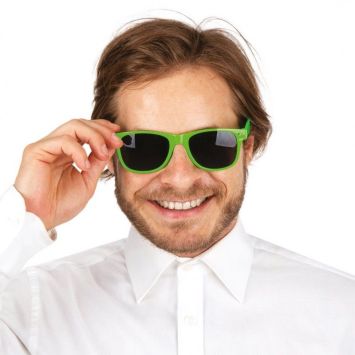 Lunettes vertes fluo rétro pour soirée festive | jourdefete.com