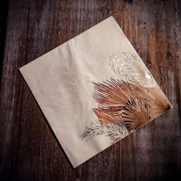 16 Serviettes - Palm Leaf - Sable et Or