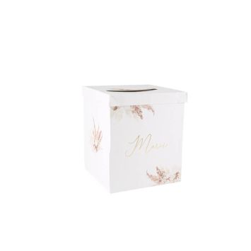 Urne Merci - Collection Pampas, Fleurs de Coton et Or