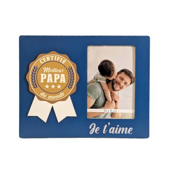 Cadre photo "Certifié meilleur Papa du monde" - Collection Papa Parfait