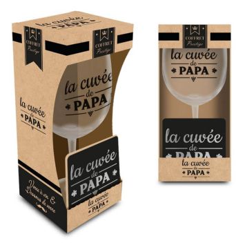 Coffret Cadeau Verre à Vin " La cuvée de Papa "