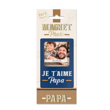 Magnet photo en bois "Je t'aime Papa" - Collection Papa Parfait
