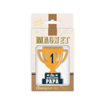 Magnet en forme de coupe "Élu Meilleur Papa" - Collection Papa Parfait