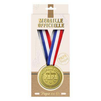 Médaille d'or "Super Papa" - Collection Papa Parfait