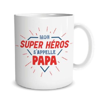 Mug en céramique mon super héros s'appelle papa