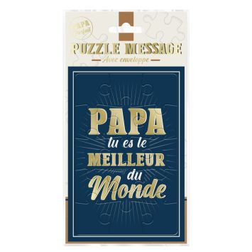 Puzzle message à assembler “Papa tu es le meilleur du monde” avec enveloppe pour fête des pères | jourdefete.com