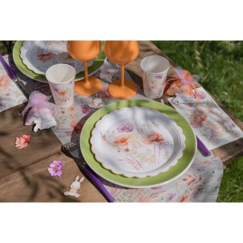 10 assiettes en carton - Diamètre 23 cm - Pâques - Collection Lapinou