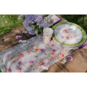 Chemin de table en polyester - 27 cm x 3 m - Pâques - Collection Lapinou