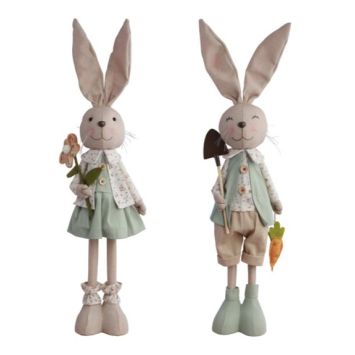 Décoration à poser de Pâques - Lapin "Charlie" debout - 70 cm - Modèle Aléatoire