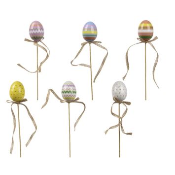6 œufs en mousse sur pics - 4 x 6 cm - Pâques
