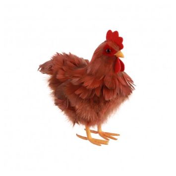 Poule Rousse à plumes - 20 x 12 x 20 cm - Pâques