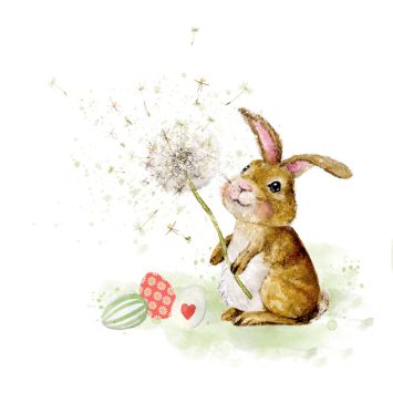 20 serviettes en papier - 33 x 33 cm - Pâques - Atelier "Lapin"