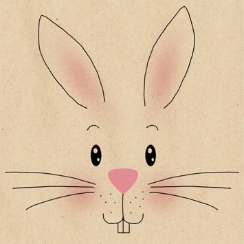 20 serviettes en papier - 33 x 33 cm - By Nature "Lapin Blanc"