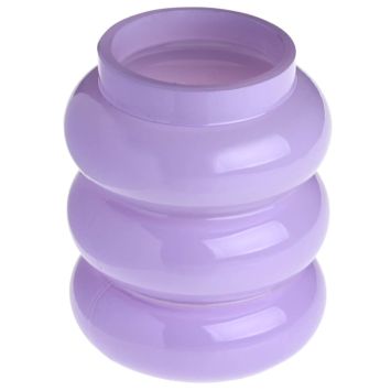 Vase ondulé en verre - 6 x 8,5 cm - Couleur Parme