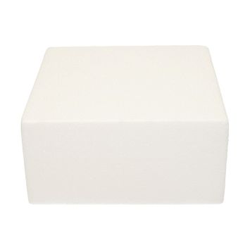 Cake Dummy carré en polystyrène - 20 x 20 x 10 cm