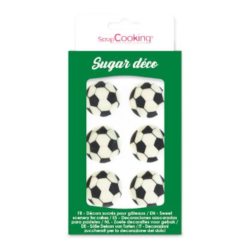 6 décorations sucrées pour gâteaux - Football