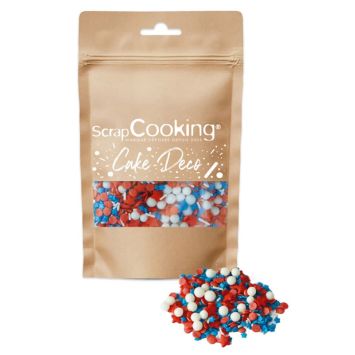 Sachet de décorations sucrées - 50 grammes - Motifs tricolores
