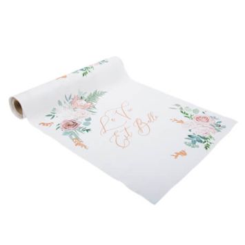 Chemin de table rose et végétal | jourdefete.com