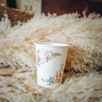 8 Gobelets en carton - Collection Peony 