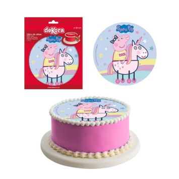 Disque en Azyme Peppa Pig™ Licorne - 20 cm
