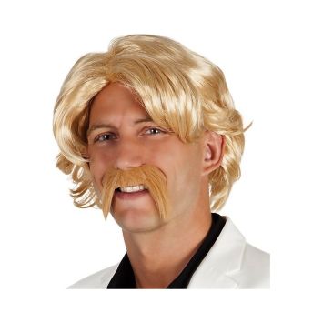 Perruque et Monstache Blonde Chuck