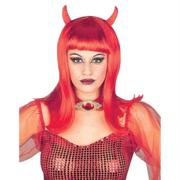 Perruque Diablesse avec Cornes