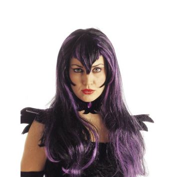 PERRUQUE-HALLOWEEN-FRANGE-EN-POINTE-VIOLET|jourdefete.com
