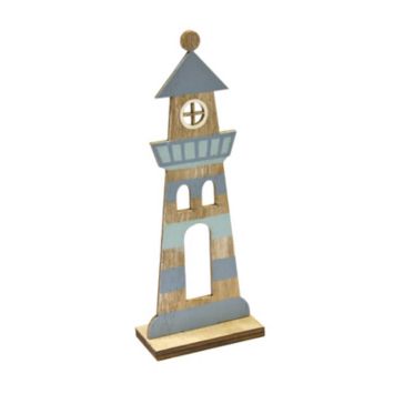 Petite Décoration Phare Marin en Bois - Bleu | jourdefete.com