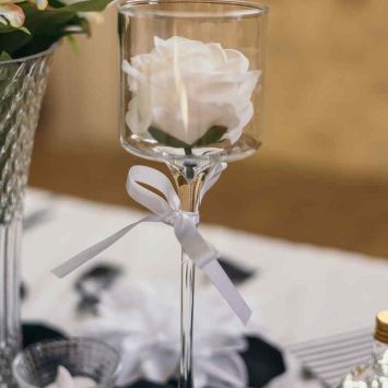 Photophore en verre - Harmonie - 7 x 26 cm