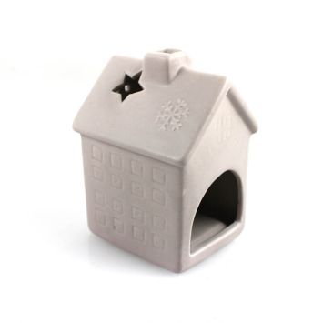 Photophore en céramique - Petite maison grise