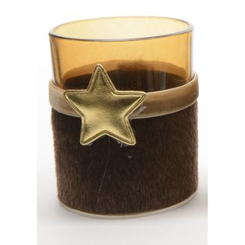 Décoration de Noël - Photophore Fourrure Ours Brun