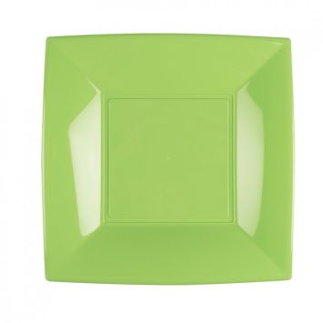 8 Assiettes Carrées - Vert Anis