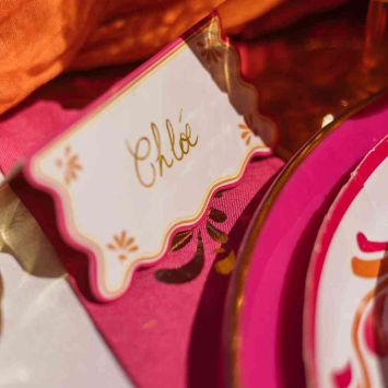 10 marque-places en papier - 8 x 4 cm - Collection Pink Lemonade