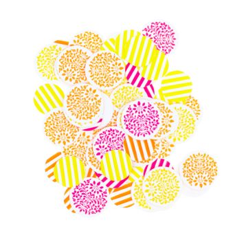 Confettis papier citron orange framboise décoration mariage été | jourdefete.com