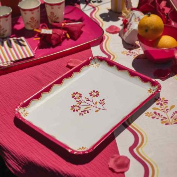 3 plateaux en carton - 35 x 25,5 cm - Collection Pink Lemonade