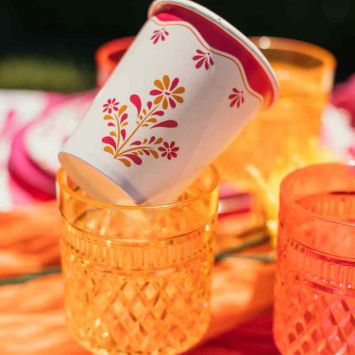 8 gobelets en carton - 255 ml - Collection Pink Lemonade