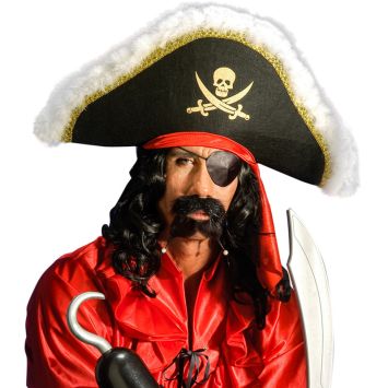 Cache-œil noir satiné de pirate