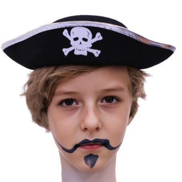 Chapeau de Pirate avec liseré blanc pour enfant
