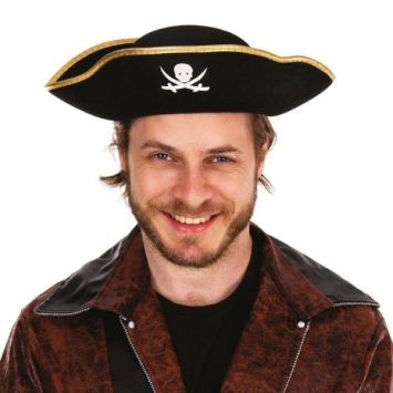 Chapeau de Pirate avec galon doré