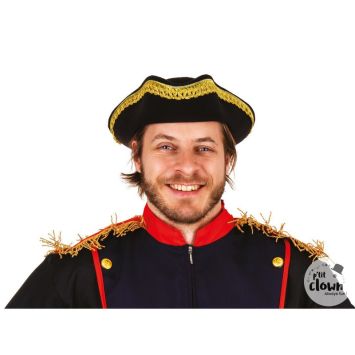 Tricorne noir avec galon doré
