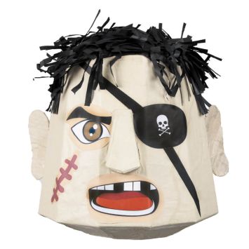 Pinata en forme de tête de pirate brun