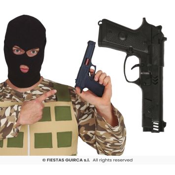 Pistolet noir - 23 cm