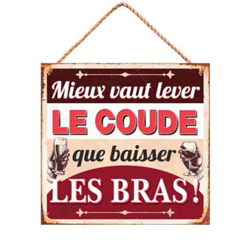 Plaque en métal à suspendre - Modèle au Choix